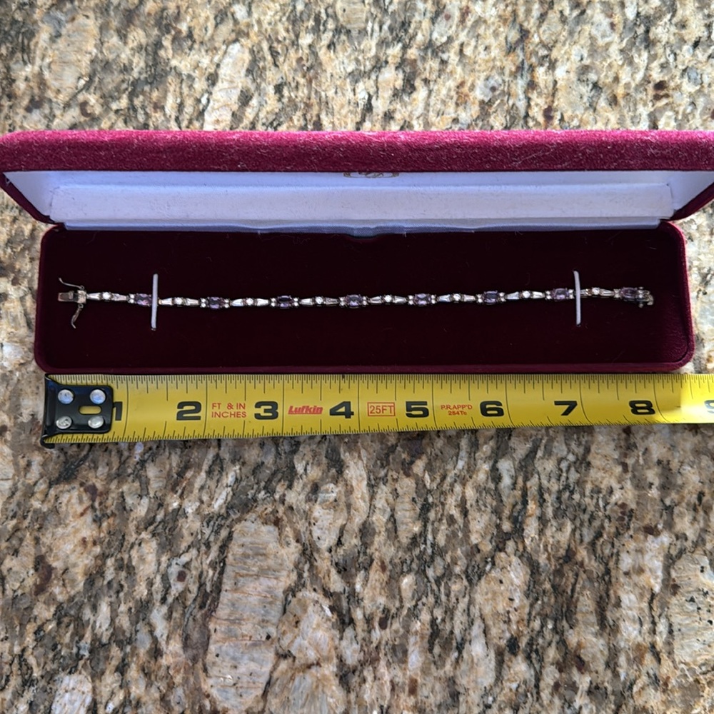 NWTPremier Designs 7 1/2” Precious Purple and Diamond Accent Tennis Bracelet - Picture 5 of 5